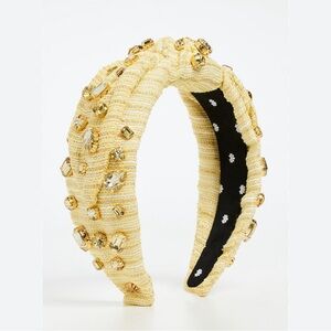 Lele Sadoughi Yellow Veronica tweed Embellished Headband